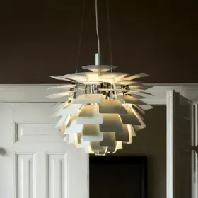 PH Artichoke Hängelampe, grün/chrom, Ø48 cm - Louis Poulsen - Wohnzimmer - Modern - Metall - Einflammig