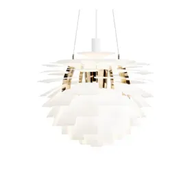 PH Artichoke Hängelampe, weiß/messing Ø60 cm - Louis Poulsen - Wohnzimmer - Modern - Metall - Einflammig
