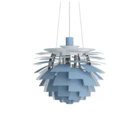 PH Artichoke Hängelampe, blau/chrom, Ø48 cm - Louis Poulsen - Wohnzimmer - Modern - Metall - Einflammig