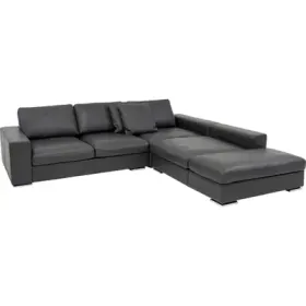 Stilvolles Ecksofa Mads Plus Leder anthrazit B 290 cm T 118 cm - Ecksofa Stilvolles Ecksofa Mads Plus Leder anthrazit B 290 cm T 118 cm - Ecksofa