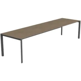 Gartentisch ausziehbar Tropea Schwarz matt / Terra Keramik/Stahl pulverbeschichtet B 220 T 90 cm - Gartentisch ausziehbar - Wetterfeste Gartenmöbel &