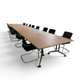 Konferenztisch Wilkhahn Logon 810x160 cm, Beigebraun/Verchromt, Rechteckig, Normal gebraucht, Tisch - Hochwertig & langlebig