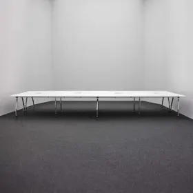 Ergonomischer 8er Bench Echo Lugano 550x170 cm, Weiss/Weiss, Normal gebraucht, Tisch - ideal fürs Homeoffice oder Büro