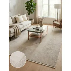 Calvin Klein home Teppich "Passages, mit Fransen, Designerteppich" rechteckig 5 mm Höhe Rahmen, meliert, Wohnzimmer, Schlafzimmer, Esszimmer
