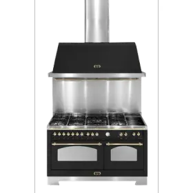 Komfyrpakke Svart/Messing - Dolce Vita 150 cm (komfyr + vifte + sprutbeskyttelse) Gasskomfyr